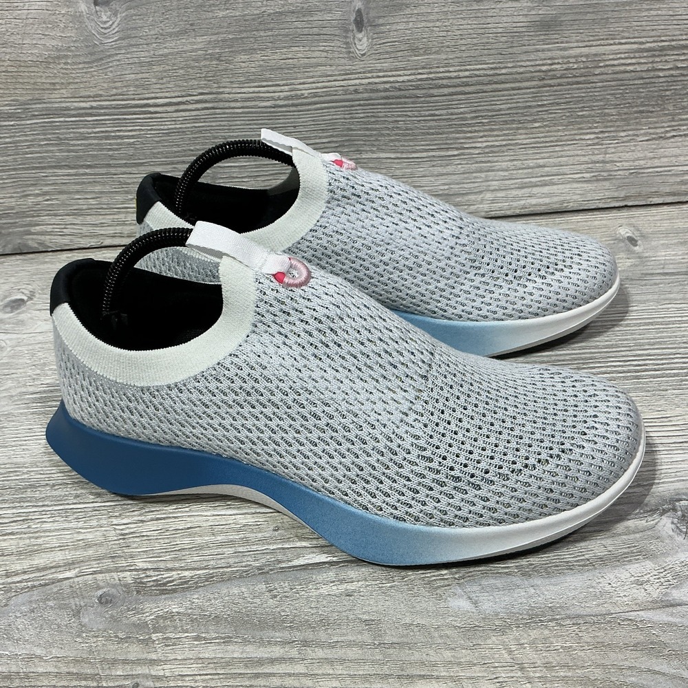 Allbirds Women's Size 10.5 Tree Dasher Relay Slip On White Blue Shoes NEW